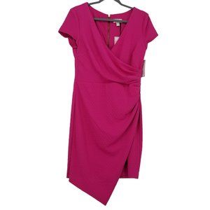 Bisou Bisou Pink Faux Wrap Dress NWT